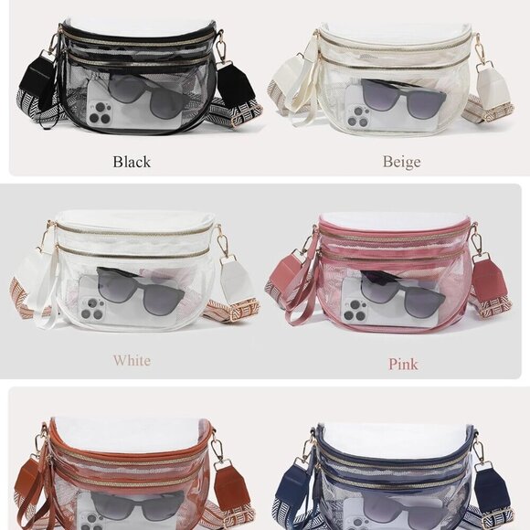 Clear Crossbody Bag Women Waterproof PVC Stadium Approved Large Capacity - Picture 6 of 6